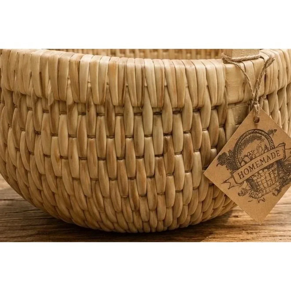 Woven Basket 11” x 12” | Handmade Storage, Farmhouse Decor, Rustic Organization